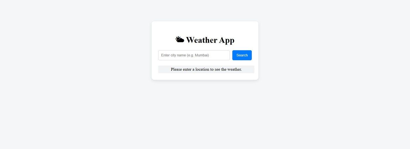Screenshot of weather application showing real-time city weather search